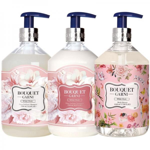 Bouquet Garni シャンプー＋トリートメント＋ボディシャワー ホワイトムスクの香り 各500ml